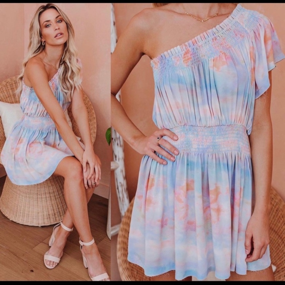 VICI- tie dye off the shoulder dress